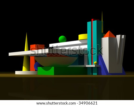 abstract architecture models. Architectural 3d model