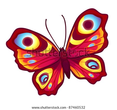 how red stock vector Red to (Inachis wings butterfly open  vector with Io) wings  make butterfly