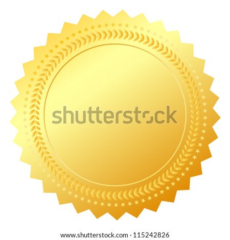 Blank gold token vector illustration Blank gold token vector illustration