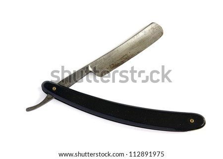 Vintage shaving blade isolated on white background