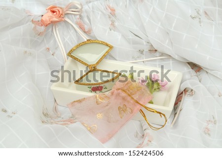 Little jewelry box, gift bag and girl dress