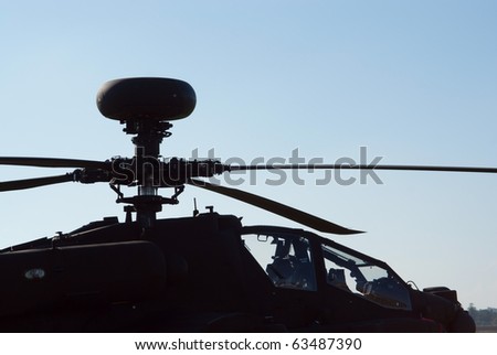 DUXFORD, UK - OCTOBER 10:  fragment of AH-64d Apache Longbow helicopter which is demonstrated on the flight lane during Autumn Air Show on October 10, 2010 in Duxford, UK