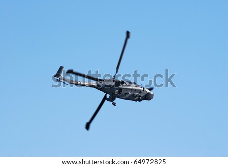 DUXFORD, UK - OCTOBER 10: Westland Lynx naval helicopter from \