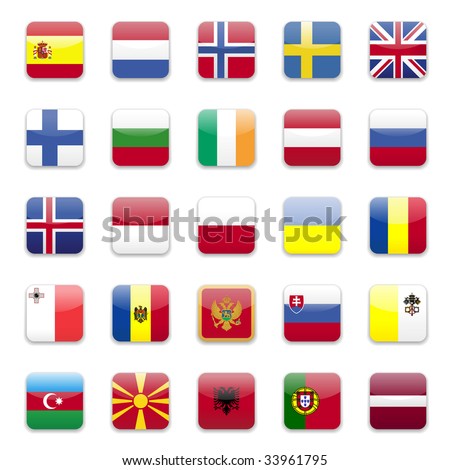 flags of europe. round europe flags b