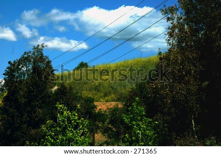 clouds, hill, side,