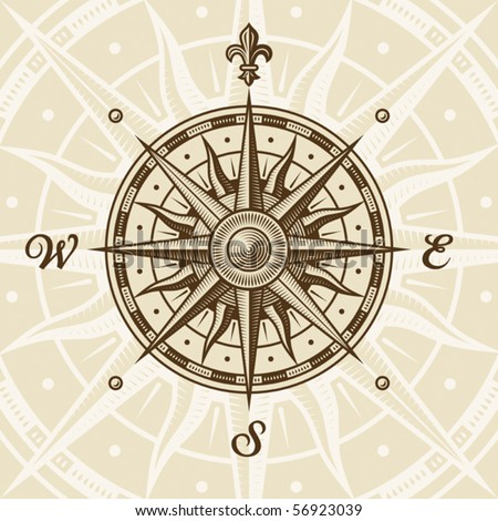 stock vector : Vintage compass rose. Vector