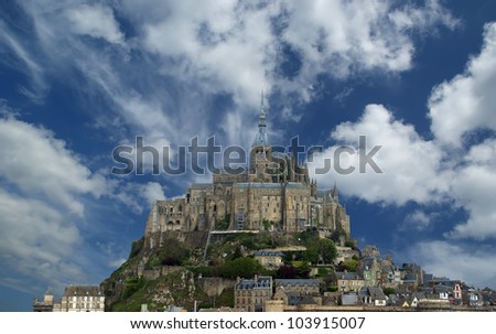 Mont Saint-Michel, Normandy, France--one of the most visited tourist sites in France. Designated as one of the first UNESCO World Heritage Sites in 1979