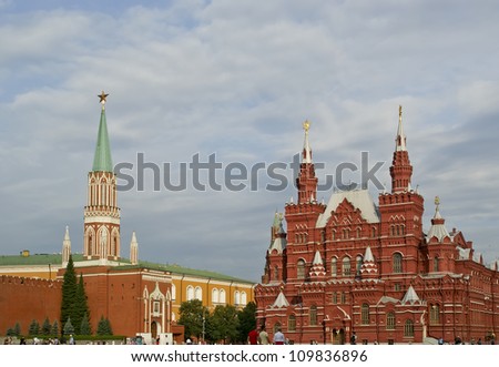 MOSCOW- AUGUST 04: Red Square on August 04, 2012 in Moscow, Russia. Panorama of Red Square on a summer day. UNESCO World Heritage Site