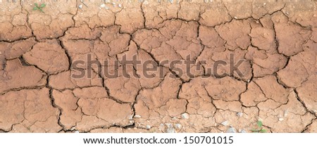 Cracked land caused by drought