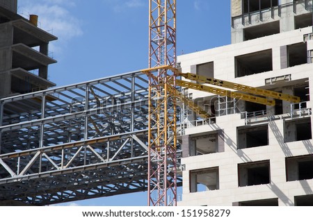 Construction site. Industrial image -construction of multi-storey residential buildings