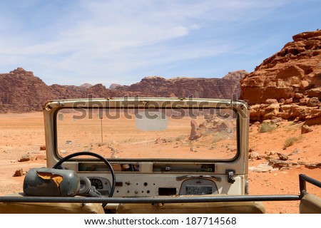 WADI RUM DESERT, JORDAN -Â?Â? APRIL 10: April 10, 2014. Wadi Rum Desert also known as The Valley of the Moon is a valley cut into the sandstone and granite rock in southern Jordan
