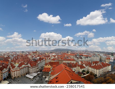 Prague roof tops and Old Town Square, Czech Republic