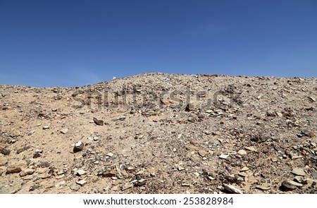 Stone Desert in the center of Jordan, Middle East