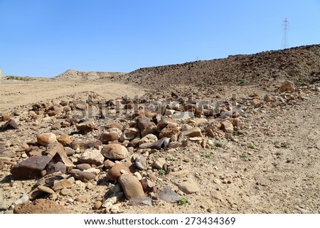 Stone Desert in the center of Jordan, Middle East