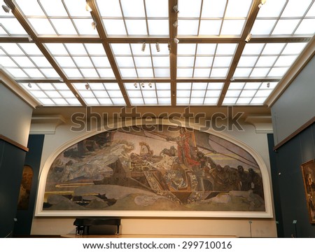 MOSCOW, RUSSIA - JULY, 23 2015:The State Tretyakov Gallery is an art gallery in Moscow, Russia, the foremost depository of Russian fine art in the world.