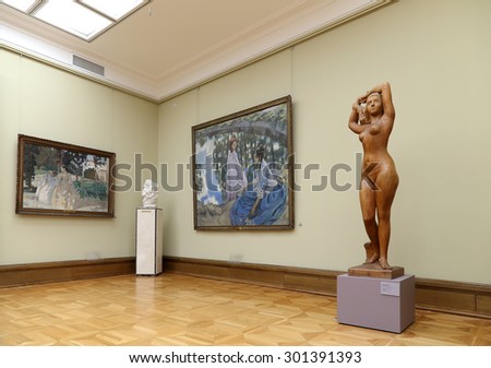 MOSCOW, RUSSIA - JULY, 23 2015: The State Tretyakov Gallery is an art gallery in Moscow, Russia, the foremost depository of Russian fine art in the world. Gallery\'s history starts in 1856.