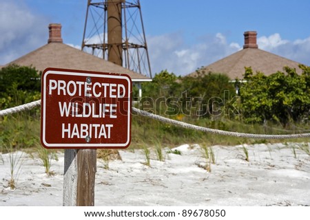 Wildlife Habitat Warning Sign on Sanibel Island, Florida