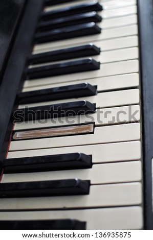 Piano with broken key