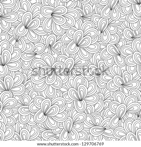 Vector seamless wave hand-drawn vintage pattern - stock vector