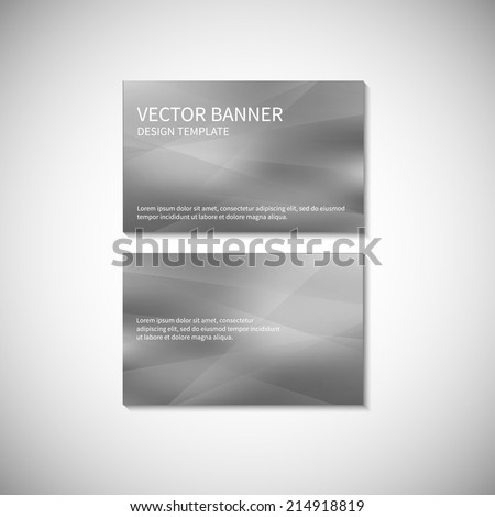 Business card silver design template. Vector banner design template. Corporate style design template. Vector illustration EPS10