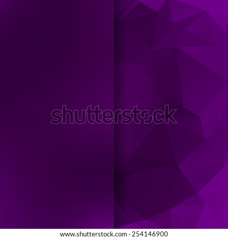 Banner design. Abstract template background with purple triangle shapes.