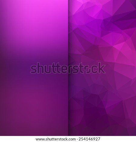 Banner design. Abstract template background with purple triangle shapes.