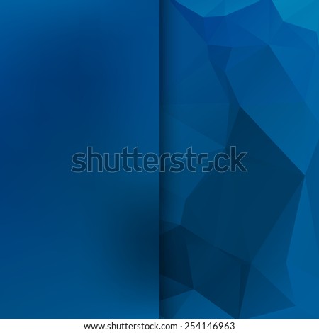 Banner design. Abstract template background with blue triangle shapes.