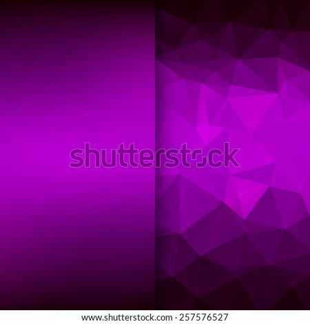 Banner design. Abstract template background with purple and black triangle shapes.