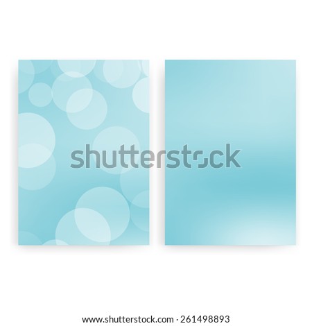Flyer design templates. Set of light blue A4 brochure design templates with abstract modern bokeh lights backgrounds.
