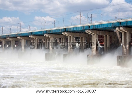 hydroelectric power station. on hydroelectric power