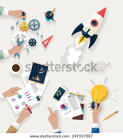 Startup concept Flat design Startup concept Flat design