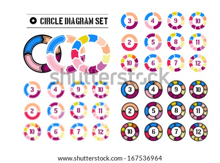 Set of Different arrow circles isolated on the white