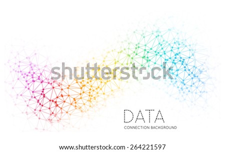 Dots with connections, triangles light background