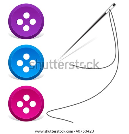 stock vector : sewing needle