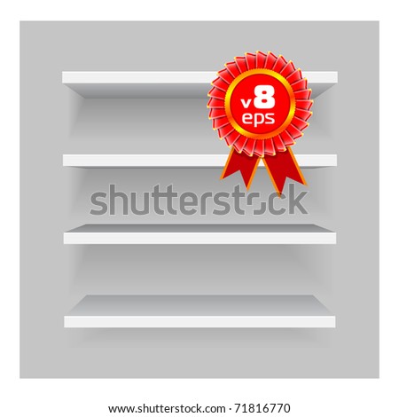 shelves on gray background. Easy to edit and re-size