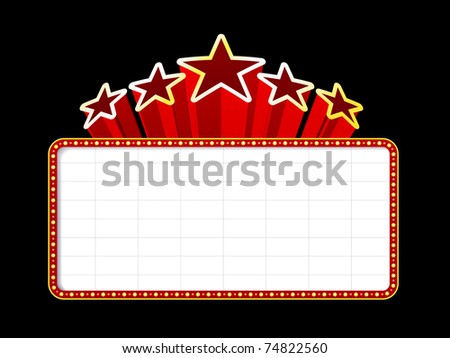 Movies Theater on Blank Movie  Theater Or Casino Marquee With Stars Isolated On Black