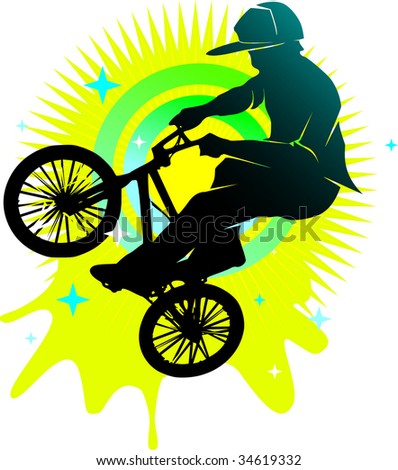 youth bmx cyclist style illustration