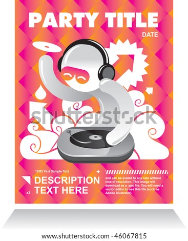 Logo Design on Fresh Party Flyer Card Design With Dj Stock Vector 46067815