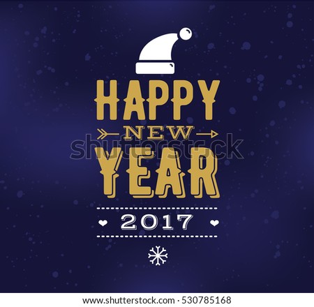 Happy New Year 2017 Text Design. Vector Logo, Typography. Usable As Banner, Greeting Card, Gift