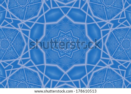 arabesque pattern in high detail in blue and white
