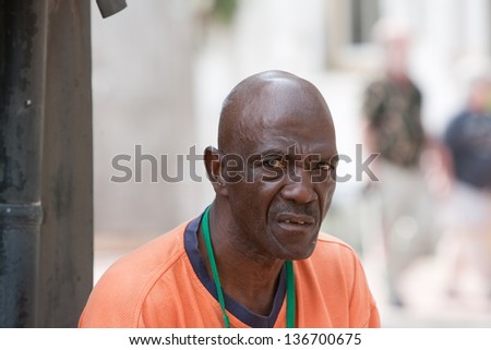 African American man with worried and scared look on his face