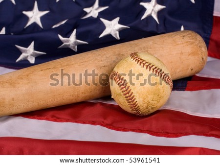 old american flag pictures. bat with American flag.