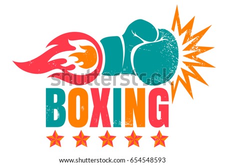 Vector vintage logo for a boxing with glove. Vintage logo for boxing