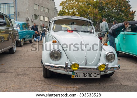 Dnepropetrovsk, Ukraine - October 15, 2011: Volkswagen Beetle on the Dnepr auto retro show (D.A.R.S. 2011)