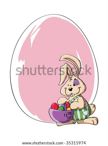 happy easter bunny cartoon. cute happy bunny cartoon.