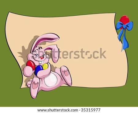 happy easter bunny cartoon. cute happy bunny cartoon.
