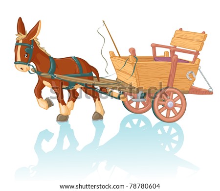 Donkey Cart Cartoon