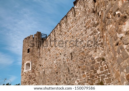 Defense structures of the castle at Gorizia, Italy.