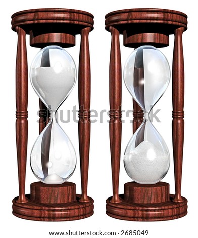 hour glass. hour glass or sand clock,