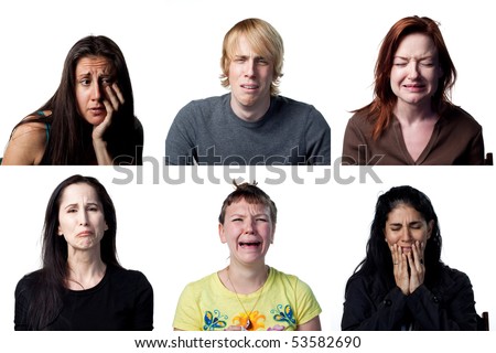 Group of people crying at the camera